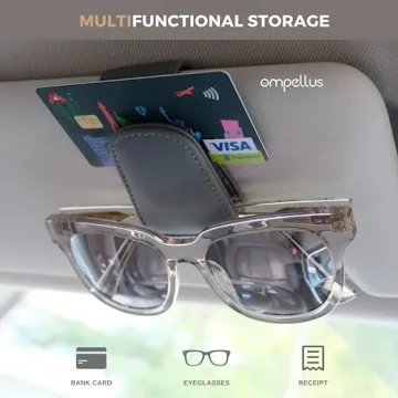 Ompellus Magnetic Leather Sunglass Holder for Cars