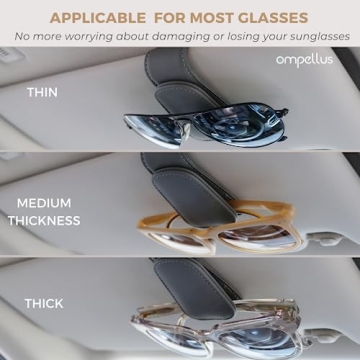 Ompellus Magnetic Leather Sunglass Holder for Cars