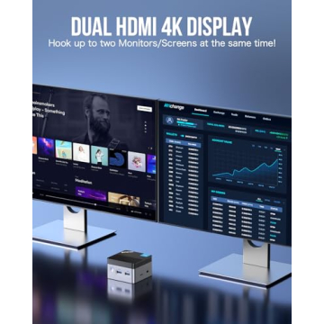 GMKtec Mini PC Windows 11 Pro Intel 11th Gen N5105, 10nm 8GB RAM 128GB SSD M.2 2242 Micro Desktop Computer with Dual HDMI 4K, Dual DDR4, Dual WiFi, Giga, BT4.2& Cooling Fans