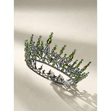 SWEETV Green Queen Crown - Enchanting Gothic Tiara