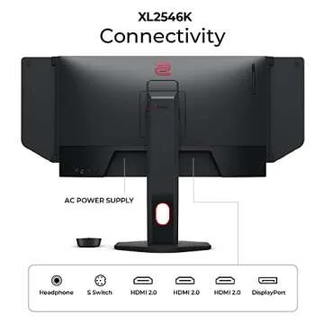 BenQ ZOWIE XL2546K 24.5-inch 240Hz Gaming Monitor | 1080P 1ms DyAc+ Smaller Base Flexible height & tilt adjustment XL Setting to Share Customizable Quick Menu S-Switch Shield, Dark Grey