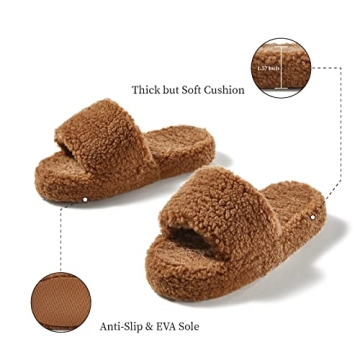 POSEE Fuzzy Memory Foam Slippers for Women, Cozy & Stylish