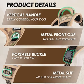 SlowTon Heavy Duty No Pull Dog Harness for All Sizes