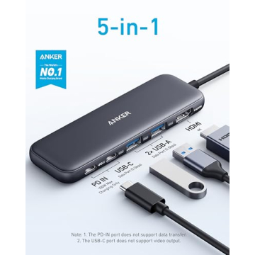 Anker 332 USB-C Hub 5-in-1 with 4K HDMI Fast Data Ports