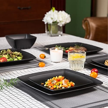 Melamine 12pcs Classic Square Dinnerware Set for 4