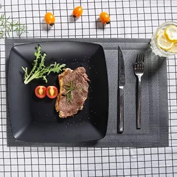 Melamine 12pcs Classic Square Dinnerware Set for 4