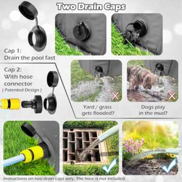 Jasonwell Foldable Dog Pet Bath Pool Collapsible Dog Pet Pool Bathing Tub Kiddie Pool Doggie Wading ...