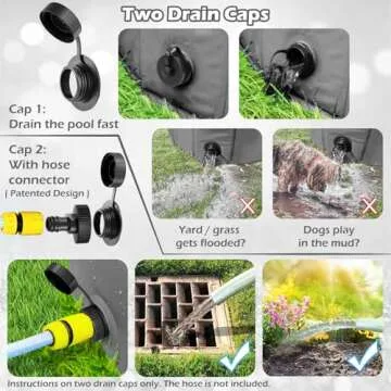 Jasonwell Foldable Dog Pet Bath Pool Collapsible Dog Pet Pool Bathing Tub Kiddie Pool Doggie Wading ...