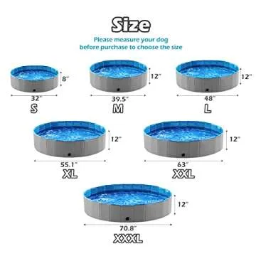 Jasonwell Foldable Dog Pet Bath Pool Collapsible Dog Pet Pool Bathing Tub Kiddie Pool Doggie Wading Pool for Puppy Small Medium Large Dogs Cats and Kids 48" Grey