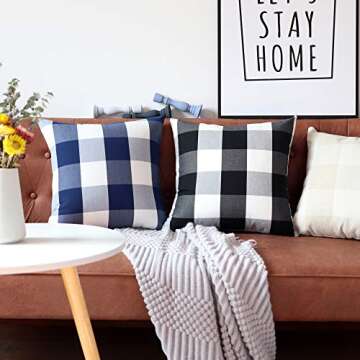 NAVIBULE Buffalo Check Outdoor Pillow Covers for Home