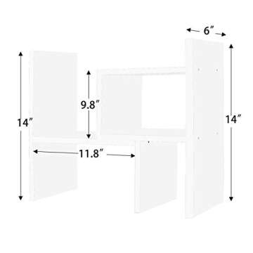 Jerry & Maggie Desktop Organizer Office Storage Rack Adjustable Wood Display Shelf Free Style Double...