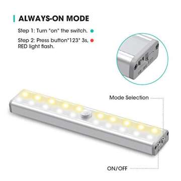 Fansteck Closet Light - 3 Color Modes Motion Sensor Bulb