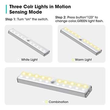 Fansteck Closet Light - 3 Color Modes Motion Sensor Bulb