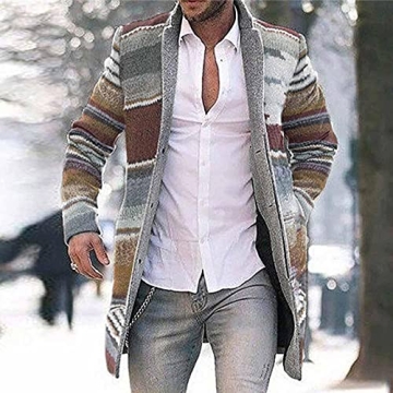 Homisy Men's Fashion Printed Wool Blends Cardigan Sweater