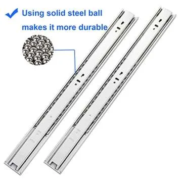 6 Pair of 22 Inch Soft Close Full Extension Side Mount Ball Bearing Drawer Slides