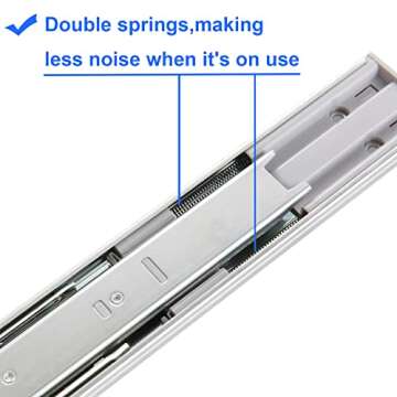 6 Pair of 22 Inch Soft Close Full Extension Side Mount Ball Bearing Drawer Slides