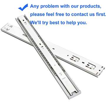 6 Pair of 22 Inch Soft Close Full Extension Side Mount Ball Bearing Drawer Slides