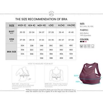 QUEENIEKE Womens Sports Bra High Impact Wirefree Workout Racerback Bra Top Size S Color Fuchsia Red