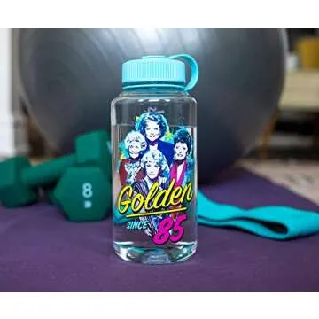 JUST FUNKY The Golden Girls Golden Since 85" Water Bottle | 34 oz Travel Beverage Container | Featuring Rose Blanche Sophia Dorothy | Officially Licensed