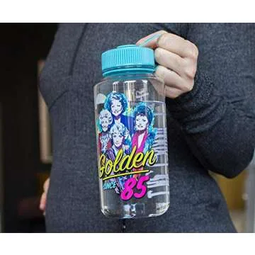 JUST FUNKY The Golden Girls Golden Since 85" Water Bottle | 34 oz Travel Beverage Container | Featuring Rose Blanche Sophia Dorothy | Officially Licensed