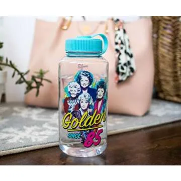 JUST FUNKY The Golden Girls Golden Since 85" Water Bottle | 34 oz Travel Beverage Container | Featuring Rose Blanche Sophia Dorothy | Officially Licensed