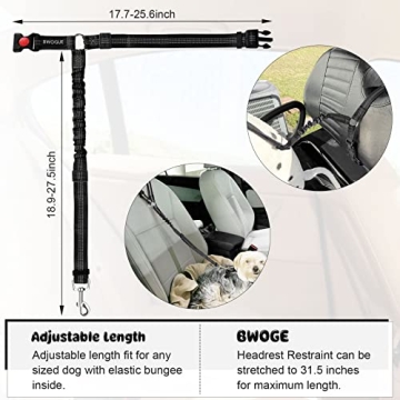 BWOGE Adjustable Dog Car Seat Belt for Safety on the Go