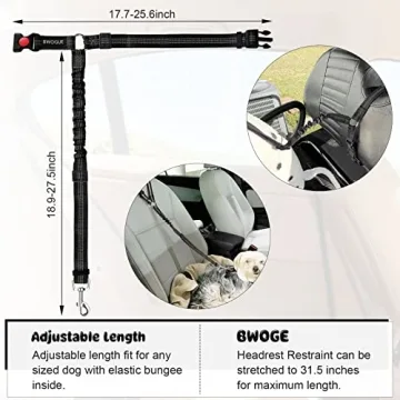 BWOGE Adjustable Dog Car Seat Belt for Safety on the Go
