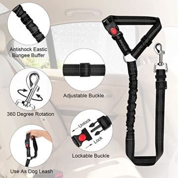 BWOGE Adjustable Dog Car Seat Belt for Safety on the Go