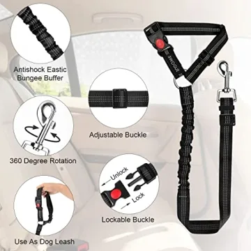 BWOGE Adjustable Dog Car Seat Belt for Safety on the Go