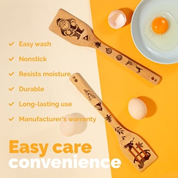 Riveira 6-Piece Wooden Cooking Spoons - Eco-Friendly Gift