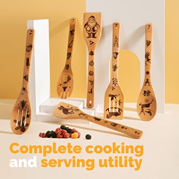 Riveira 6-Piece Wooden Cooking Spoons - Eco-Friendly Gift