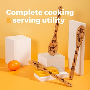 Riveira 6-Piece Wooden Cooking Spoons - Eco-Friendly Gift