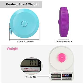 DiCUNO 60-Inch 1.5 Meter Soft and Retractable Tape Body Tailor Sewing Craft Cloth Dieting Measuring ...