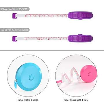 DiCUNO 60-Inch Retractable Measuring Tape Set - 3 Pcs