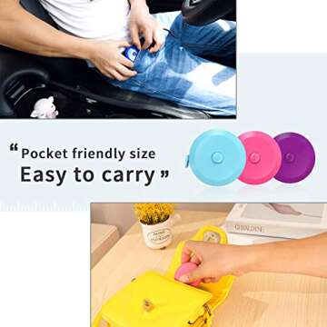 DiCUNO 60-Inch Retractable Measuring Tape Set - 3 Pcs