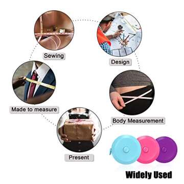 DiCUNO 60-Inch Retractable Measuring Tape Set - 3 Pcs