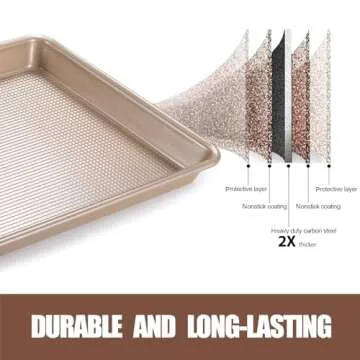 JOHO BAKING Cookie Sheet Baking Pan Set, Nonstick Professional Baking Sheets for Oven, 2 Pack, 9x13i...