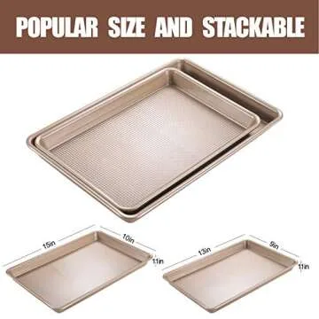 JOHO Nonstick Cookie Sheet Baking Pan Set for Ovens