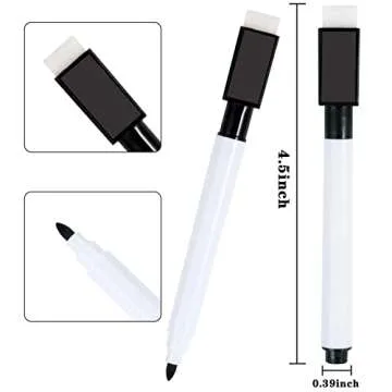 Magnetic Dry Erase Markers,24Pcs Whiteboard Markers with Eraser Cap,Magnetic Markers Dry Erase Pen,Fine Tip Magnetic Dry Erase Pen,Whiteboard Erase Marker for School Office Home,Black Colors