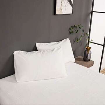 Houseri Bedding Set Queen White Velvet 3Pcs Fluffy Sherpa Comforter & Pillow Sham, Winter Spring Fall