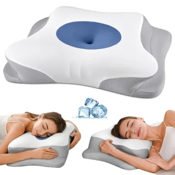 Cervical Neck Pillow - Contour Bed Pillow for Neck Pain Relief, Ergonomic Orthopedic Side Sleeper Pi...