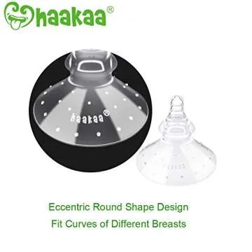 haakaa Nipple Shield Breastfeeding with Carry Case Using for Protects Sore Cracked Nipples Flat Inverted and Latch On Difficulties to Help Mums Continue Breastfeeding,1 pc (Round Shape)
