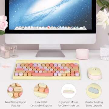 Wireless Keyboard and Mouse Combo, Multi-Device Bluetooth and 2.4G Dual Mode Keyboard with Integrate...