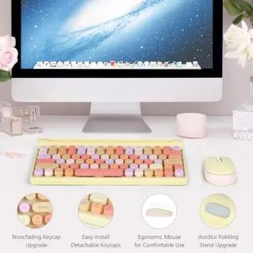 Wireless Keyboard and Mouse Set for Multi-Device Use