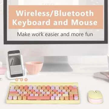 Wireless Keyboard and Mouse Set for Multi-Device Use