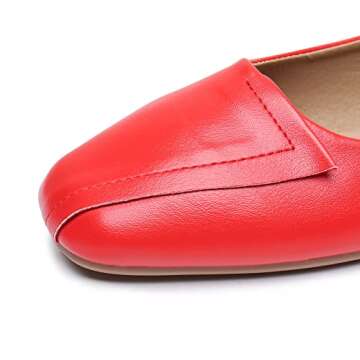 Stylish VenusCelia Women's Dance Flat Shoes in Red