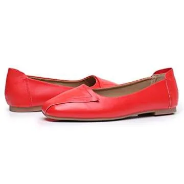 Stylish VenusCelia Women's Dance Flat Shoes in Red