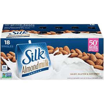 Silk Shelf-Stable Almond Milk Singles, Vanilla - Non-Dairy, Vegan, 8 Oz (Pack of 18)