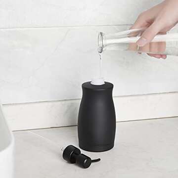 304 Stainless Steel Countertop Black Soap Dispenser Rust Resistant Leak-Proof Liquid Hand Sanitizer ...