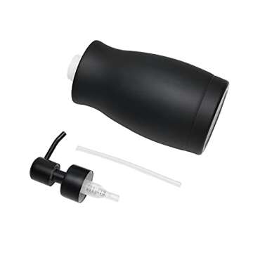 304 Stainless Steel Countertop Black Soap Dispenser Rust Resistant Leak-Proof Liquid Hand Sanitizer Pump with Hopper，for Kitchen Sink, Countertop, Bathroom (13.5oz/400ml)